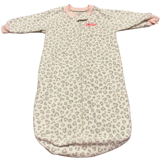 White, Pink, and Gray Child of Mine Carter’s Fleece Sleep Sack - Picture 1 of 3